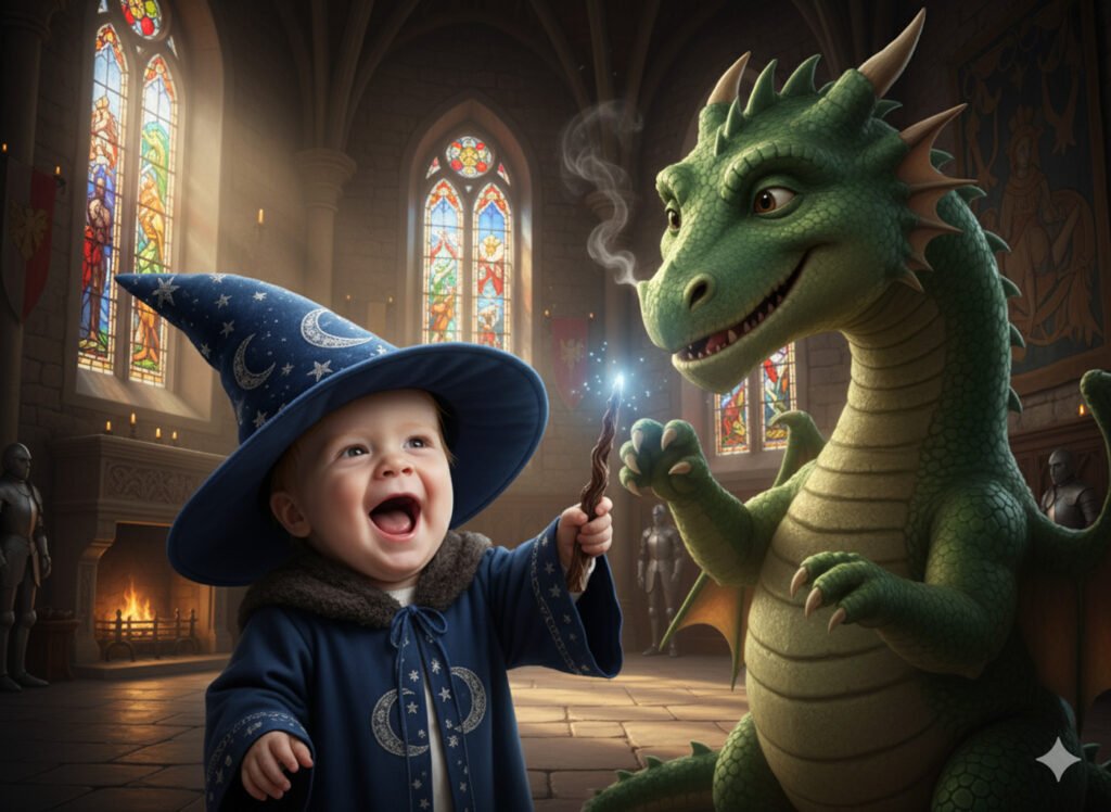 Gemini_Generated Wizard & Dragon